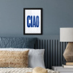 Ciao - Blauw - Stippen fotolijst zwart zonder passe partout klein -sfeer3