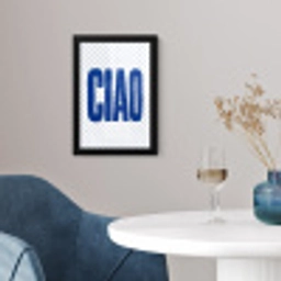 Ciao - Blauw - Stippen fotolijst zwart zonder passe partout klein -sfeer4