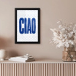 Ciao - Blauw - Stippen fotolijst zwart zonder passe partout klein -sfeer5