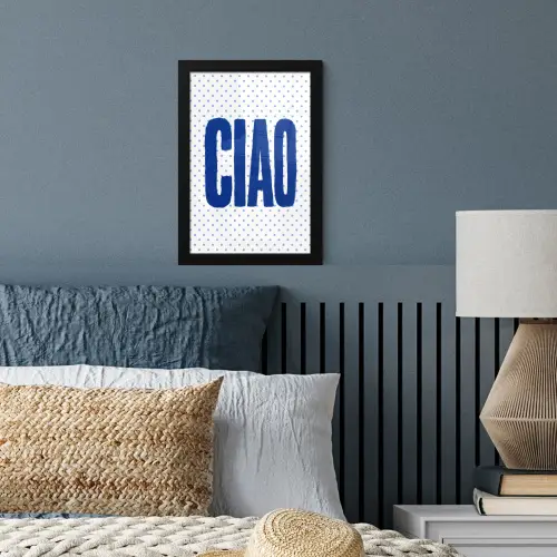 Ciao - Stippen - Roze - Wit fotolijst zwart zonder passe partout klein -sfeer3
