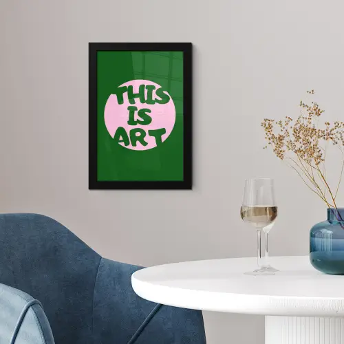 Cirkel - Roze - Tekst - Art fotolijst zwart zonder passe partout klein -sfeer4