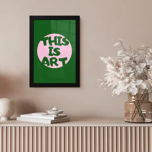 Cirkel - Roze - Tekst - Art fotolijst zwart zonder passe partout klein -sfeer5