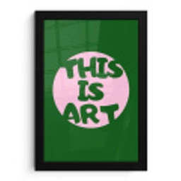 Cirkel - Roze - Tekst - Art fotolijst zwart zonder passe partout klein -3d
