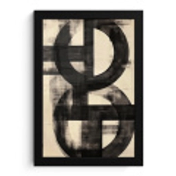 Cirkels - Balken - Zwart - Abstract fotolijst zwart zonder passe partout klein -3d