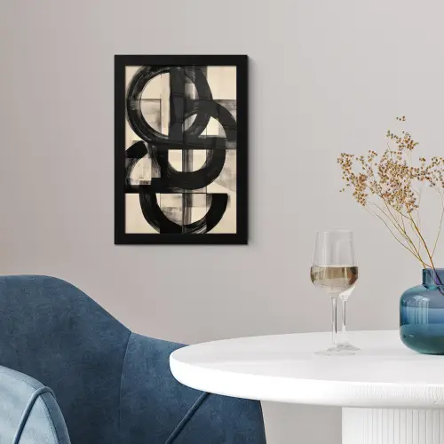 Cirkels - Lijnen - Vormen - Zwart fotolijst zwart zonder passe partout klein -sfeer4