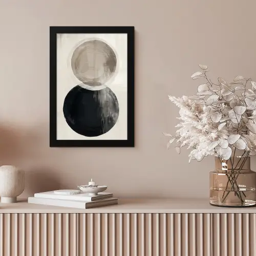 Cirkels - Vorm - Beige - Abstract fotolijst zwart zonder passe partout klein -sfeer5