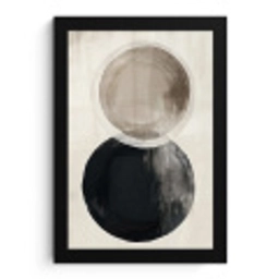 Cirkels - Vorm - Beige - Abstract fotolijst zwart zonder passe partout klein -3d