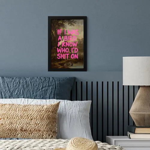 Klassiek - Humor - Roze fotolijst zwart zonder passe partout klein -sfeer3