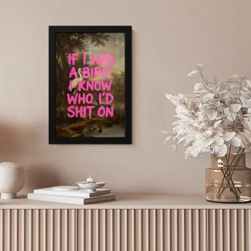 Klassiek - Humor - Roze fotolijst zwart zonder passe partout klein -sfeer5