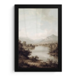 Klassiek - Landschap - Sereen fotolijst zwart zonder passe partout klein -3d