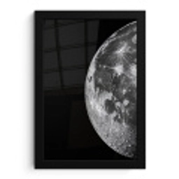 Close-up - Maan - Wit - Textuur fotolijst zwart zonder passe partout klein -3d