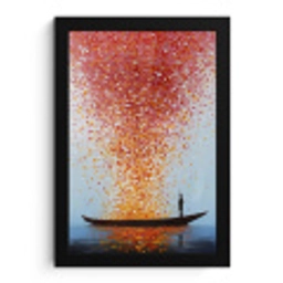 Wolk - Confetti - Boot - Wateroppervlakte fotolijst zwart zonder passe partout klein -3d