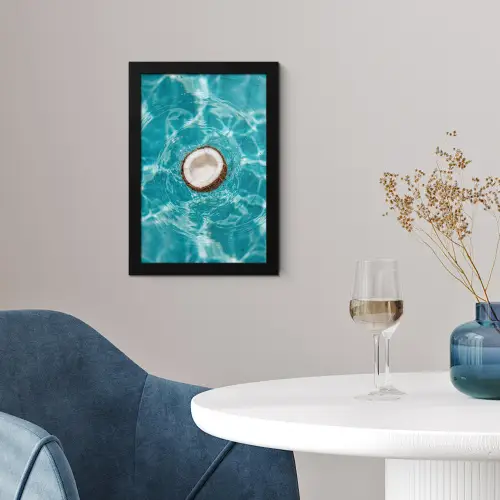 Kokosnoot - Water - Wit fotolijst zwart zonder passe partout klein -sfeer4