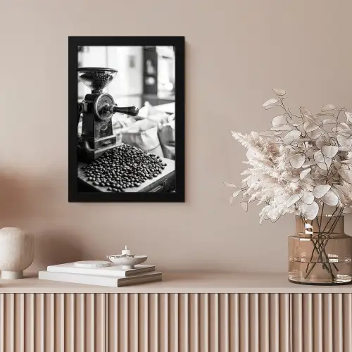 Koffiemolen - Gemalen - Vintage fotolijst zwart zonder passe partout klein -sfeer5
