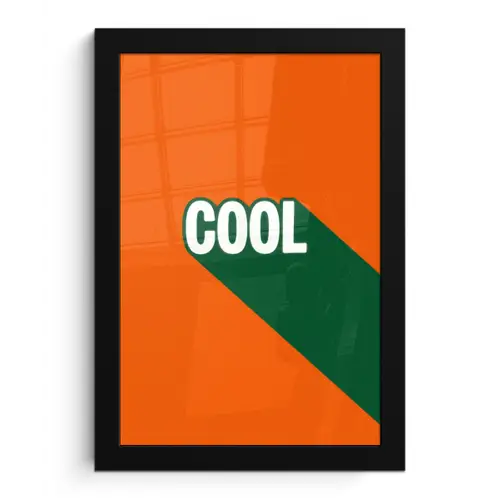 Cool - Oranje - Groen fotolijst zwart zonder passe partout klein -3d