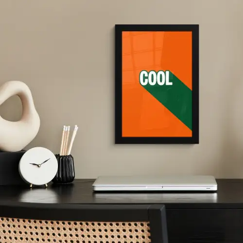 Cool - Oranje - Groen fotolijst zwart zonder passe partout klein -sfeer1