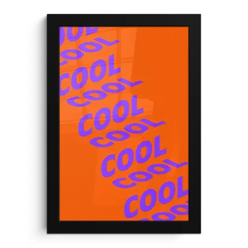 Cool - Paars - Oranje fotolijst zwart zonder passe partout klein -3d