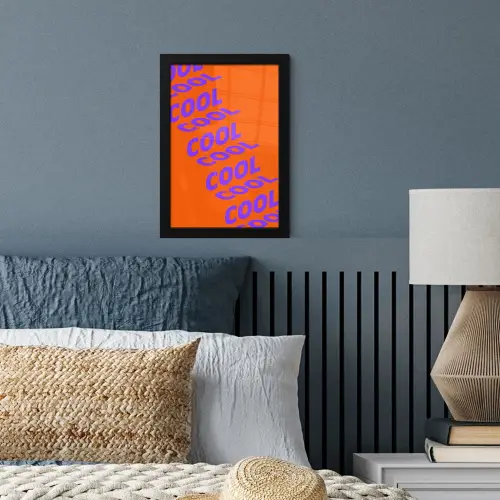 Cool - Paars - Oranje fotolijst zwart zonder passe partout klein -sfeer3