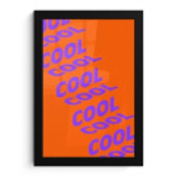 Cool - Paars - Oranje fotolijst zwart zonder passe partout klein -3d