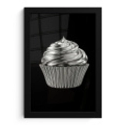 Cupcake - Luxueus - Zilver fotolijst zwart zonder passe partout klein -3d