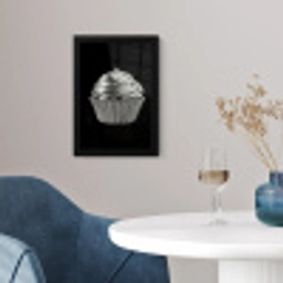 Cupcake - Luxueus - Zilver fotolijst zwart zonder passe partout klein -sfeer4