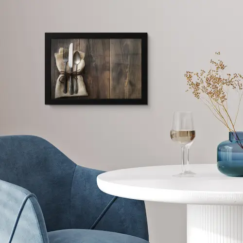 Bestek - Strikje - Zilver fotolijst zwart zonder passe partout klein -sfeer4