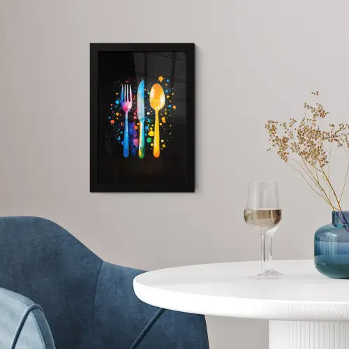 Bestek - Kleurrijk - Spetters fotolijst zwart zonder passe partout klein -sfeer4