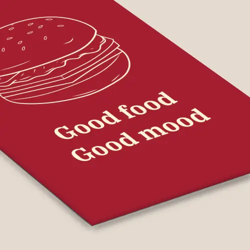 Dieprood - Lijntekening - Tekst - Hamburger fotolijst zwart zonder passe partout klein -zsfeer6