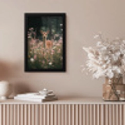 Hert - Wilde bloemen - Bos fotolijst zwart zonder passe partout klein -sfeer5