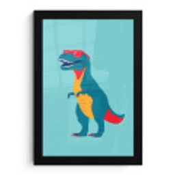 Dinosaurus - Blauw - Zonnebril fotolijst zwart zonder passe partout klein -3d