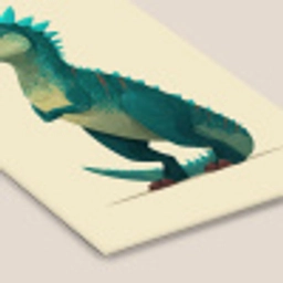 Dinosaurus - Turquoise - Stekels fotolijst zwart zonder passe partout klein -zsfeer6