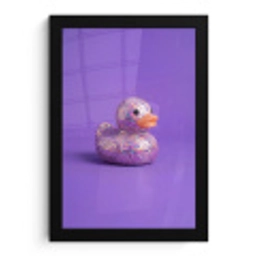 Disco - Eend - Paars fotolijst zwart zonder passe partout klein -3d