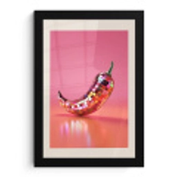 Disco - Peper - Roze fotolijst zwart zonder passe partout klein -3d