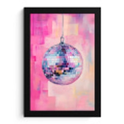 Discobal - Pink - Verf fotolijst zwart zonder passe partout klein -3d
