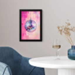 Discobal - Pink - Verf fotolijst zwart zonder passe partout klein -sfeer4