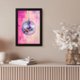 Discobal - Pink - Verf fotolijst zwart zonder passe partout klein -sfeer5