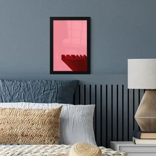 Dream - 3D - Rood - Roze fotolijst zwart zonder passe partout klein -sfeer3