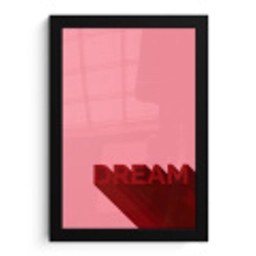 Dream - 3D - Rood - Roze fotolijst zwart zonder passe partout klein -3d