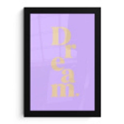 Dream - Paars - Typografisch fotolijst zwart zonder passe partout klein -3d