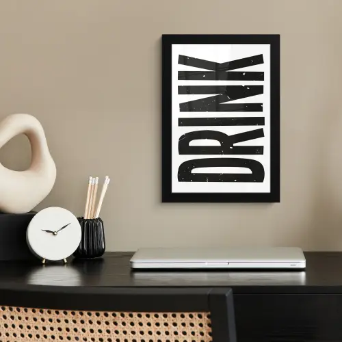 Drink - Zwart - Wit - Decoratie fotolijst zwart zonder passe partout klein -sfeer1