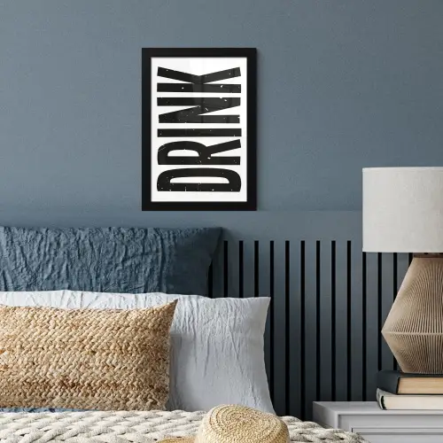 Drink - Zwart - Wit - Decoratie fotolijst zwart zonder passe partout klein -sfeer3