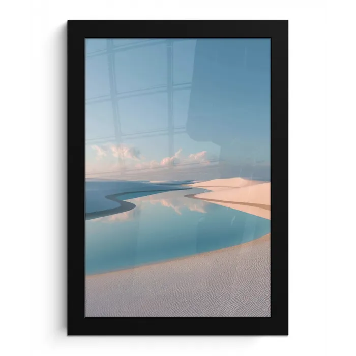 Duinen - Waterplas - Oneindige rust fotolijst zwart zonder passe partout klein -3d