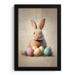 Paashaas - Pastel - Eieren fotolijst zwart zonder passe partout klein -3d