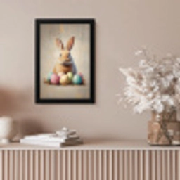 Paashaas - Pastel - Eieren fotolijst zwart zonder passe partout klein -sfeer5