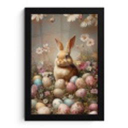 Paashaas - Lente - Paaseieren fotolijst zwart zonder passe partout klein -3d