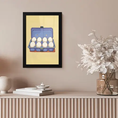 Eieren - Doos - Minimalistisch - Blauw fotolijst zwart zonder passe partout klein -sfeer5