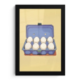 Eieren - Doos - Minimalistisch - Blauw fotolijst zwart zonder passe partout klein -3d