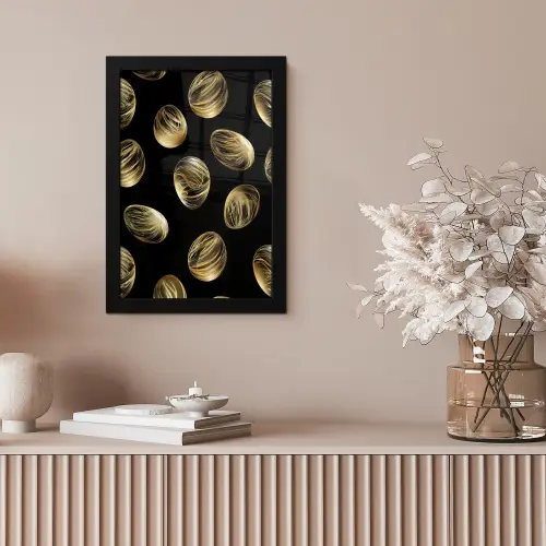 Eieren - Goud - Patroon fotolijst zwart zonder passe partout klein -sfeer5