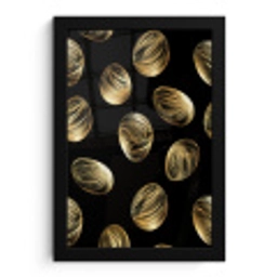 Eieren - Goud - Patroon fotolijst zwart zonder passe partout klein -3d