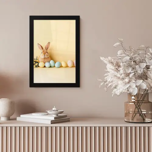 Eieren - Konijn - Pasteltinten fotolijst zwart zonder passe partout klein -sfeer5